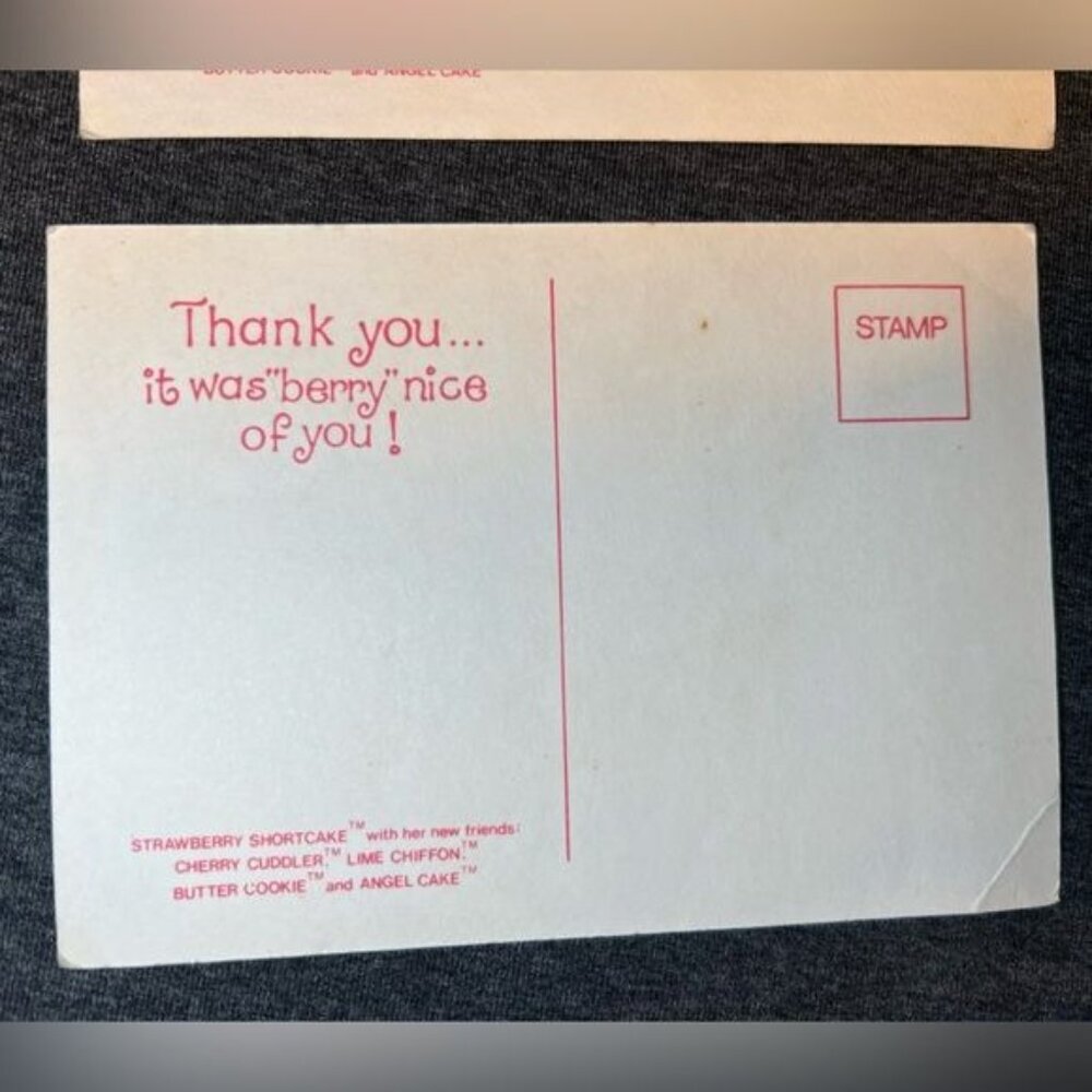 Vintage Strawberry Shortcake Thank You Cards (1980s, American Greetings) - Picture 4 of 5